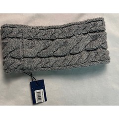 Tommy Hilfiger Gray Cable Knit Fleece Lined Headband Ear Warmer