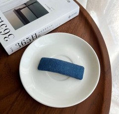 Dark Blue Solid Denim Hair clip
