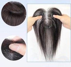 3.15″x4.3″ Seamless Front 100% Human Hair Topper Cover Head Top or As Fringe 10″