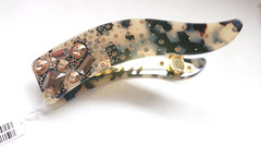 [Vintage Unused Mint]Hair Clip pin 10.5×2.5cm metal and glass etc. From Japan