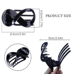 3Pcs/Set Elegant Acrylic Matte Hair Clips – Large Unisex Solid Color Plastic Hai