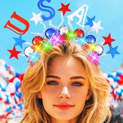 4th of July Light Up Headbands Independence Day Hair Accessories