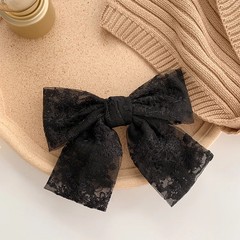 Lace bow hair clip, embroidered sweet and elegant, ribbon spring clip