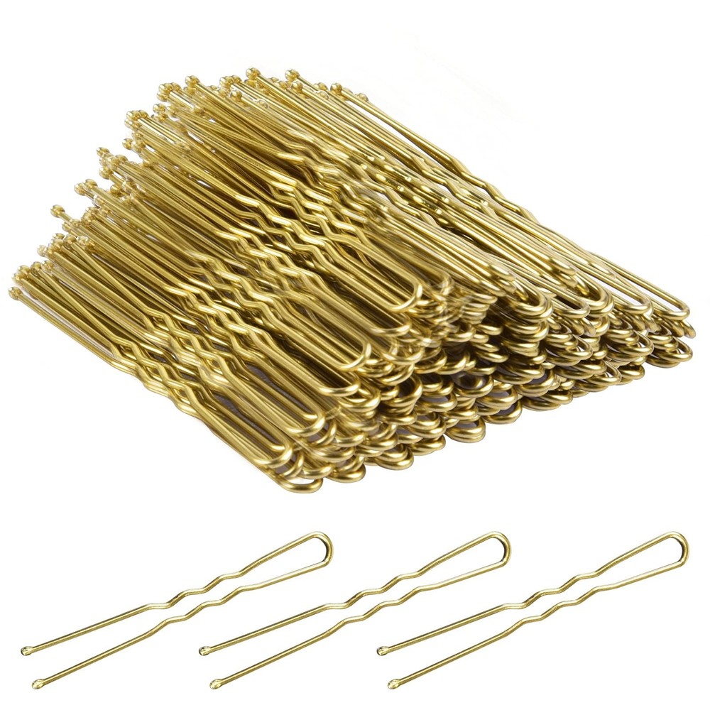 U Shaped Hair Pins 100 Pcs Blonde Bun Hair Pins for Women Girls with Box