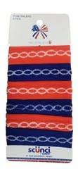 Scunci Red, White & Blue Ponytailers 6 Pcs (Pack Of 1)