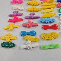 Vintage 80s 90s Huge Hair Barrettes Ties & Clips Mixed Lot Plastic & Metal Girls