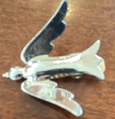 Silver Tone Metal Bird Barrette Hair Clip for Women, Spring Clasp, 2 in