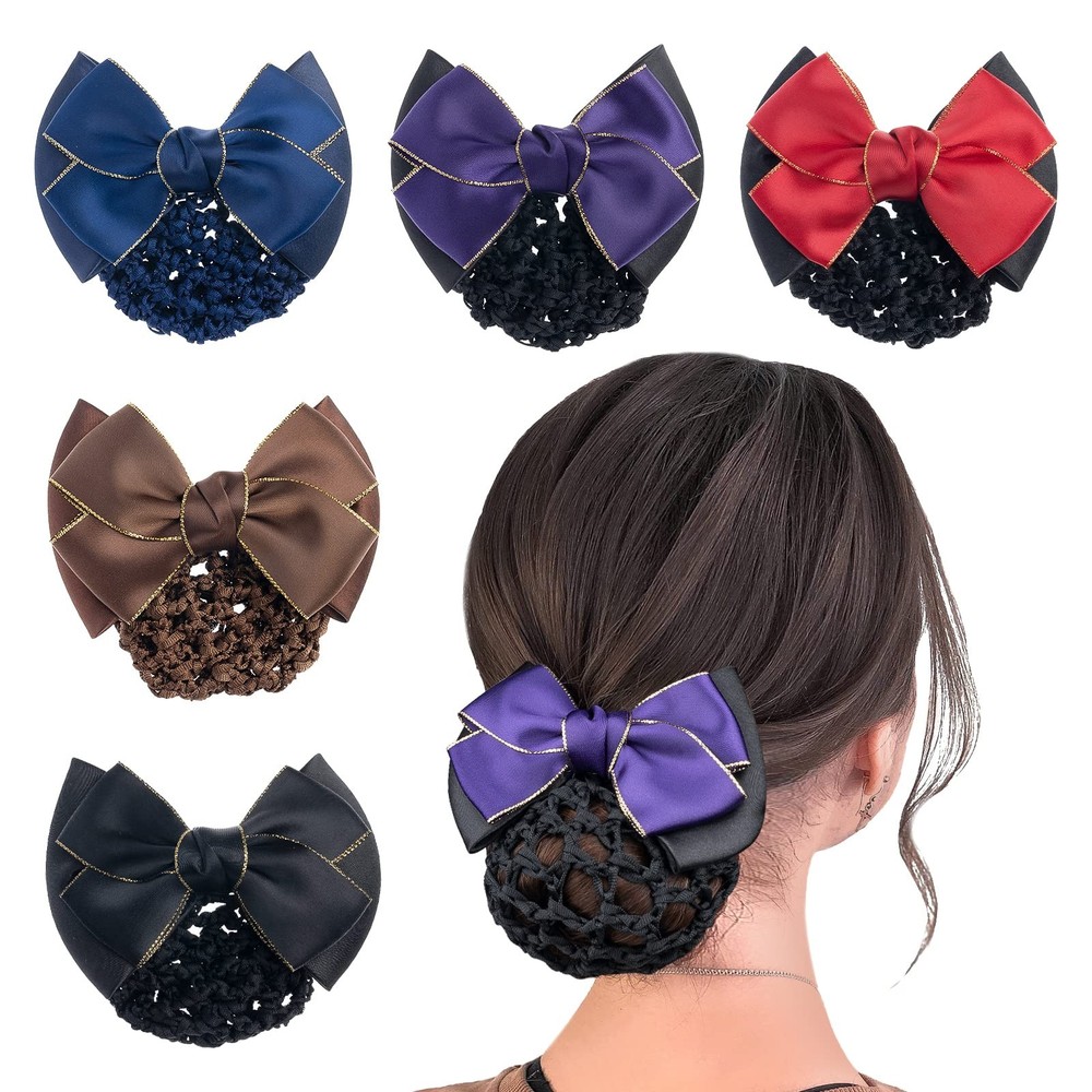 TXIN 5 Pieces Women Hair Snood Net Golden 1 Count (Pack of 5), Multi-colored