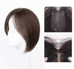 3.15″x4.3″ Traceless Front Lace Silk-Effect Base 100% Human Hair Topper 12″