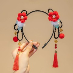 Braided Wig Tassel Hair Hoop Floral Hanfu Style Hair Clips Hair Accessories