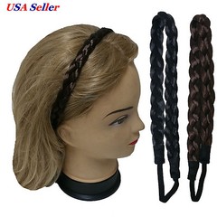 Synthetic Plaited Hair wrap Braided Headband with Elastic