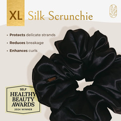 Silk Scrunchies for Women Ponytail Holders – Oversized Mulberry Silk Scrunchies