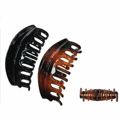4 pcs Black Brown Toto Hair Claw Jaw Clips Clamp Comb Grip Riser Comb 4″