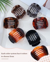 Flat Hair Clips for Women,6 Pcs 1 Count (Pack of 6), Glossy Leopard Print 2
