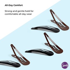 Goody Metal Snap Hair Clips 10 Count Black Brown Hair Barrettes All Hair Types