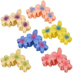 Ahoney Flower Hair Clips – 6PCS Hawaiian Hibiscus Clips Thick Hair, Beach Hair
