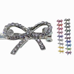 USA MOGHANT GLAM BOW MAGNETIC BARRETTE HAIR CLIP HAIRPIN RHINESTONE CRYSTAL BO2