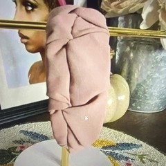 Pink Padded Fabric Knot Headband, Solid Classic Casual Hair Accessory