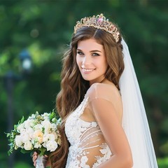 TAROSE Rainbow and Gold Crowns for Women, Queen Crystal Tiaras with Colorful …