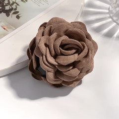 16 Colors Sweat Medium Size Cotton Fabric Rose Flower Hair Claw Clips for Women