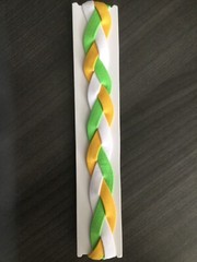 Braided Headband. Yellow, White & Lime Green. One Size Fits Most.