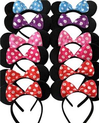 Set of 12 gold yellow pink Minnie Sparkle Headbands Birthday Favors Minnie