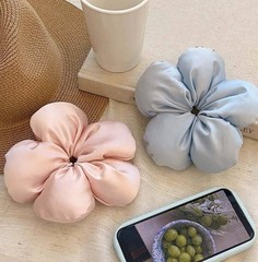 Blue Flower Hair Scrunchie For Teens & Kids Super Cute Hair Scrunchie Accessory