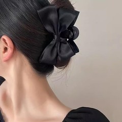 Premium Hair Clips for Women: 1 Count (Pack of 2), Black (Bow-knot)