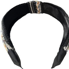 Boho Denim Frayed Headband And Beaded Sequin Hairband Bundle Y2K Baddie NWOT