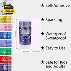 Patriotic Red White and Blue Body Glitter Stick,4Th of July Accessories,Sparklin