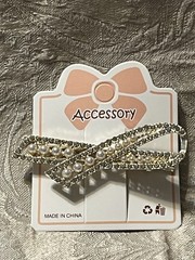 Gold Pearl Rhinestone Hair Bow Hair Clip Barrette Hair Accessory