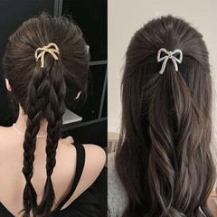 4pcs hair bow metal hair tie hair cuffs for ponytails gold hair cuffs