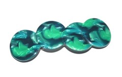 Joined Oval Barrette Metal Hair Clip Marbled Abstract Wahba Boho Made in Italy