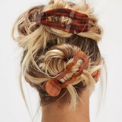 Free People So Chic Flat Hair Claw Clip Set 5 Brown Tort/Black Combo