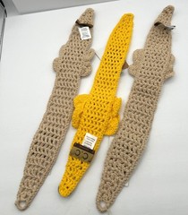 Crochet Knitted Headband With Flower Design Handmade 100% Cotton Set of 3