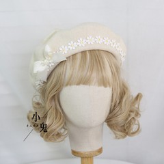 Japanese Hat Hair Accessories Handmake Bow Daisy Lace Beret Sweet Lolita