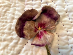 Vintage Hat Millinery Flower Paris Flea Market -Hand Painted Velvet Pansy France