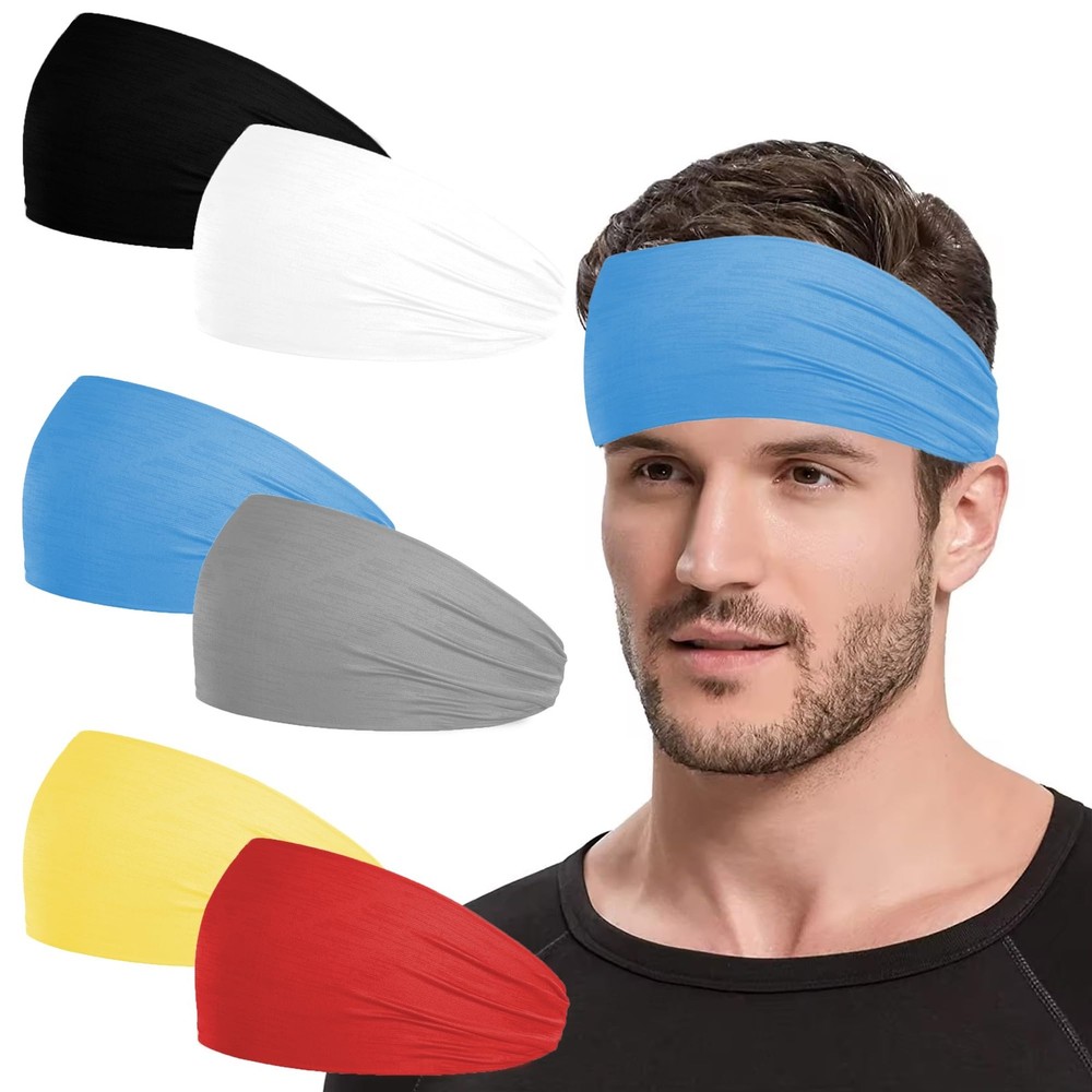 Sport Headbands for Men and Women Moisture Wicking Running 6 Pcs