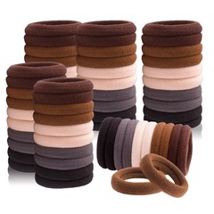 TBUKEOM Hair Ties for No Damage, 100 PCS Soft Seamless Cotton Nylon Elastic