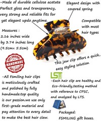 2 Pack Big Hair Claw Clips 1 Count (Pack of 2), tortoise hair clip