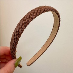 Knitted Fashion Plain Hair Bands Non Slip Wide Elastic 0.6 Inch 4 PCS