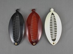 Cream Brown Black Set Pack 3 banana hair clips comb interlocking teeth 4.5″ long