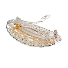 Elegant Faux Pearl White Flower Design Spring Automatic Hair Barrette Hairpin