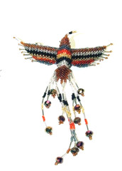 Fancy Fringe Beaded Hummingbird Barrette 4″ w/ French Clip closure #65