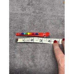 Vintage Rainbow Beaded Hair Barrette Side Clip Set of 2 Red 4″ 80s 90s Retro