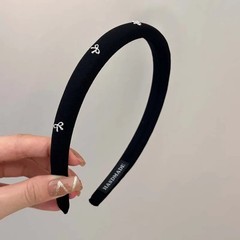 Korean Metal Bow Headband for Women Girl Vintage Elegant Solid Color Fabric
