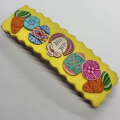 Vtg 1980’s Jal’s Jewels Easter Millefiori Clay Hair Barrette Spring Clip France