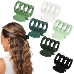 6 PCS Small Hair Claw Clips For Thin Medium Matte NonSlip Accessories Green