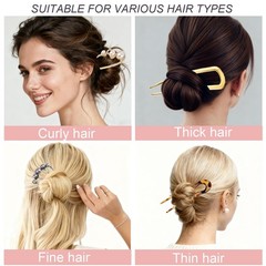 12 PCS U-Shaped Pearl Hair Pins for Women – French Twist Bun Updo Styling Access