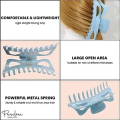 Parcelona French Classic Jumbo Large 5 1/2″ Celluloid Hair Claw Clip for Women